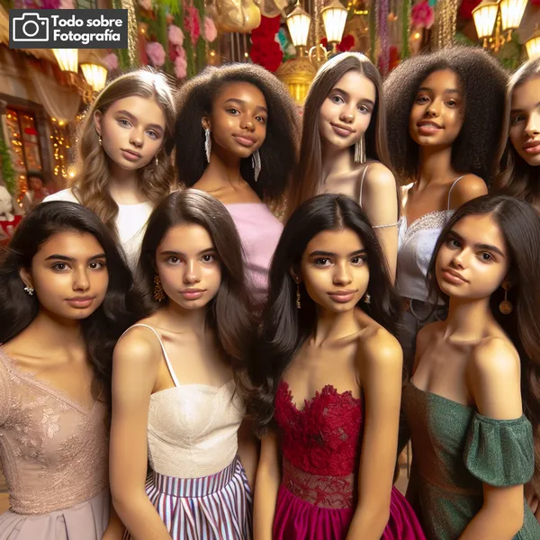 Imagen principal de un grupo de quinceañeras posando para una sesión de fotos increíble, siguiendo los mejores consejos de fotografía para destacar en su día especial.