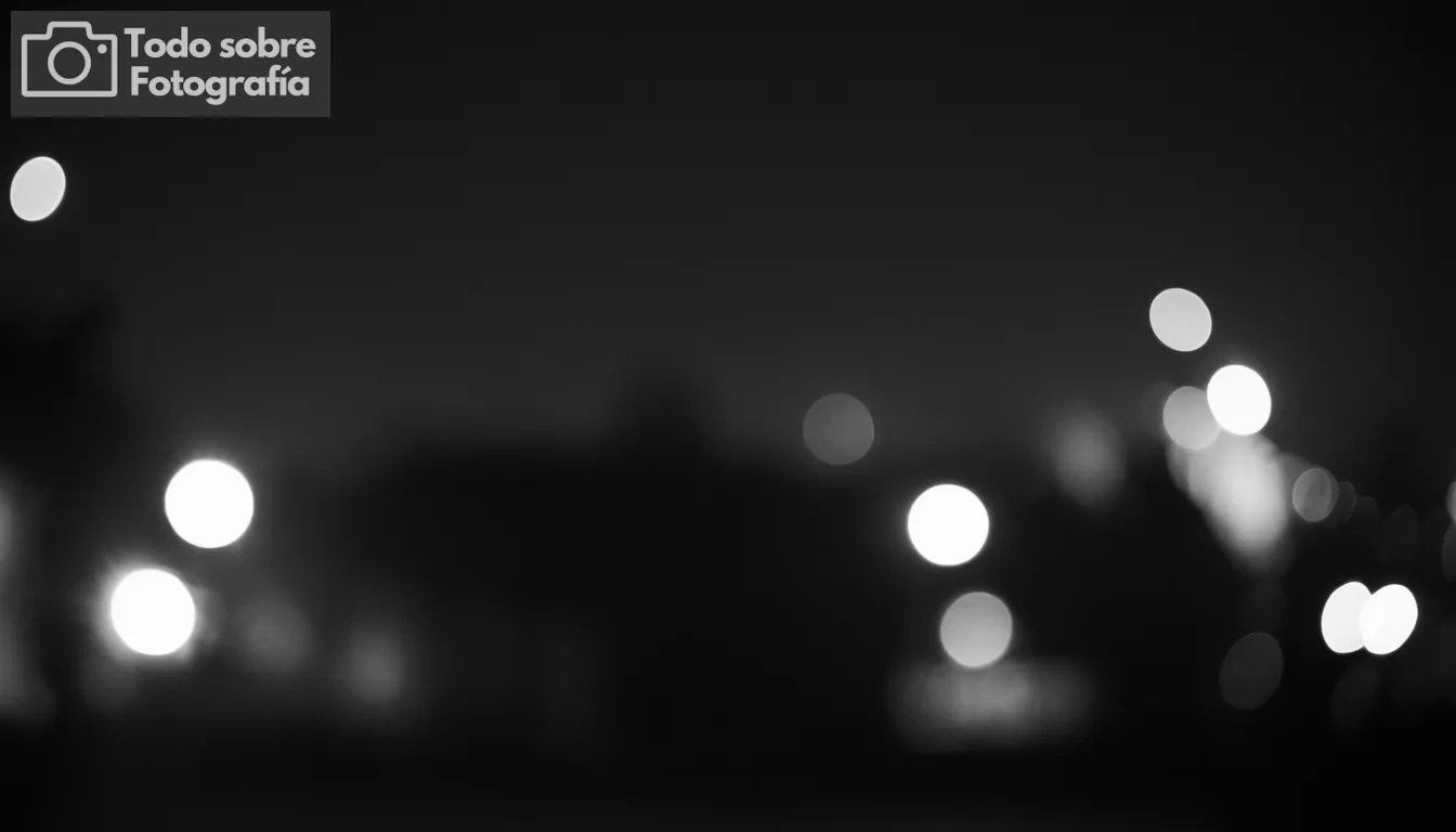 efecto bokeh, filtro blanco y negro, fondo borroso, sujetos afilados, formas abstractas, senderos ligeros, siluetas, percepción de profundidad, técnicas de fotografía creativa, imágenes cautivadoras