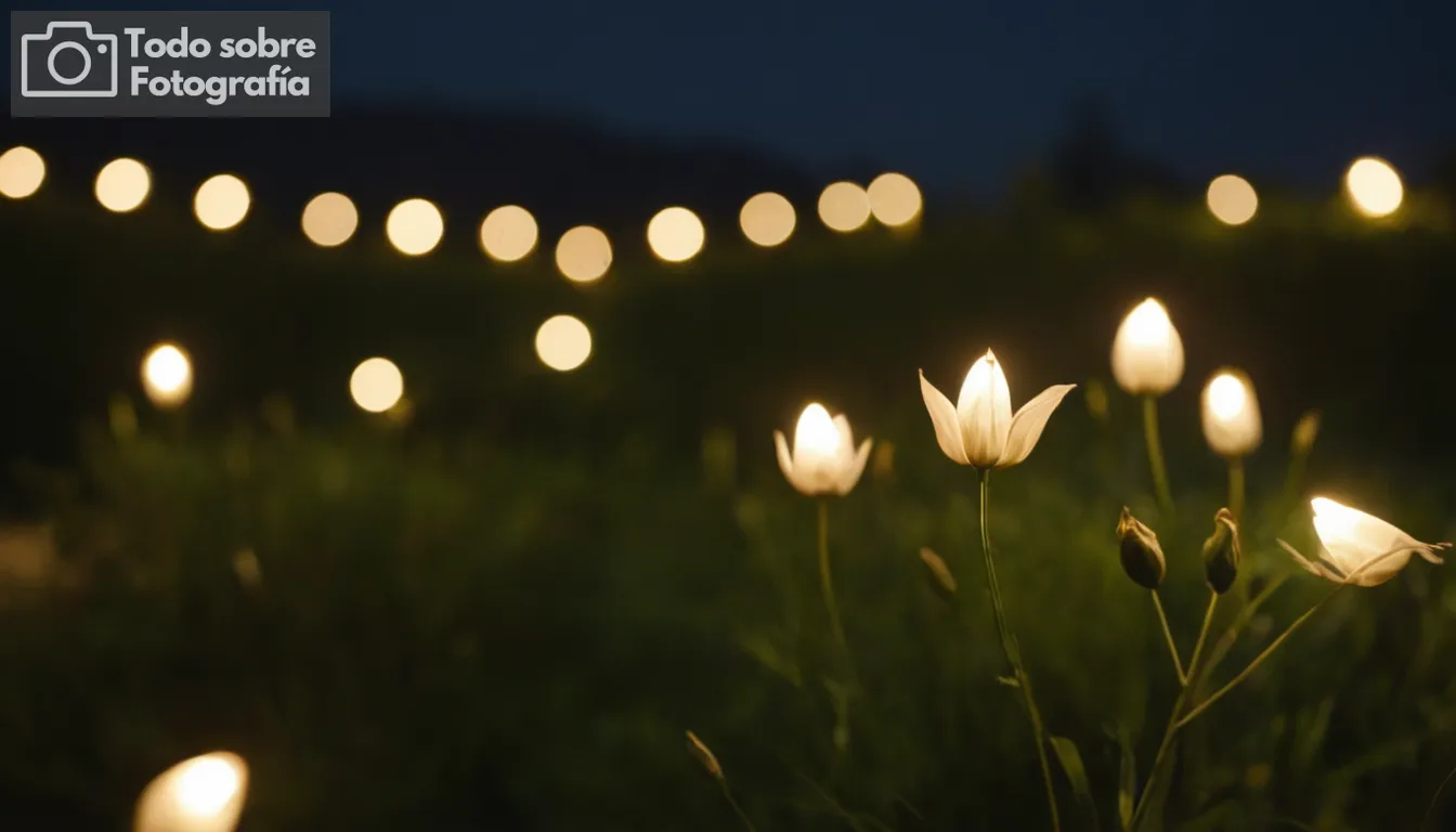 efecto de iluminación suave, puntos de luz fuera de foco, objetos de fondo borrosos, profundidad poco profunda de campo, forma de abertura circular, textura cremosa bokeh, sujeto cercano y paisaje distante, colores vivos, gradientes sutiles en la imagen