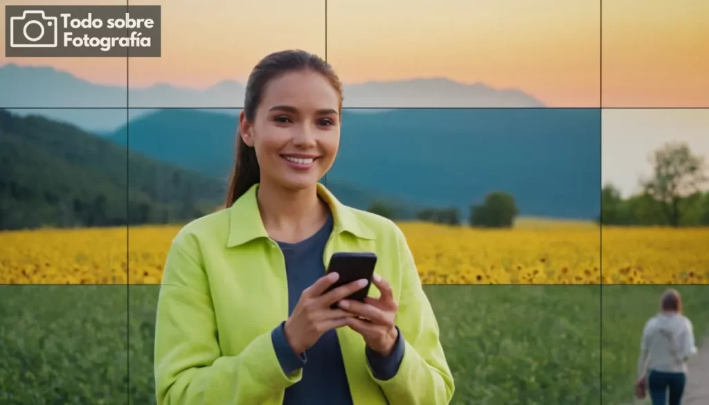 Smiling person holding a smartphone