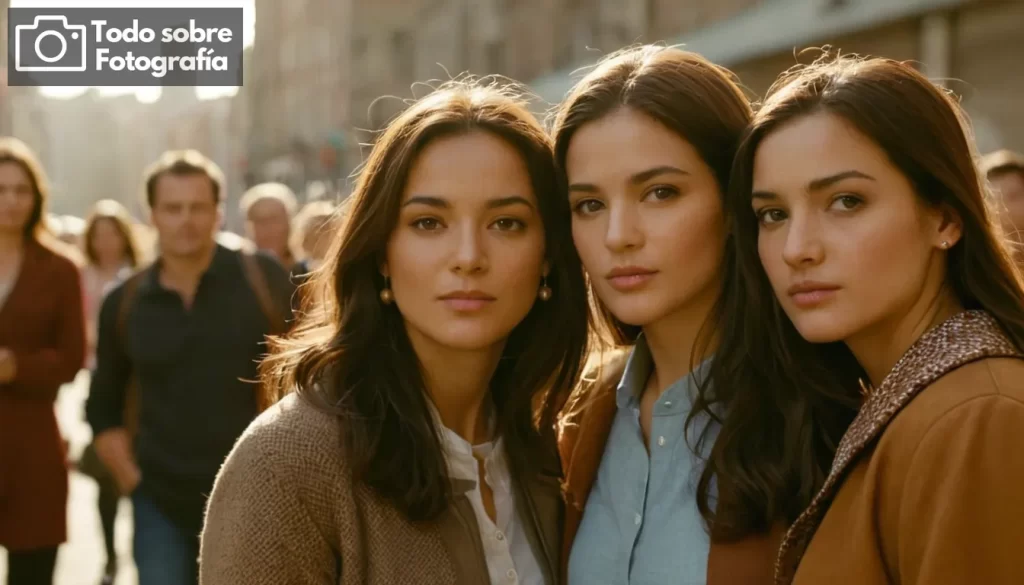 Caras capturadas dulcemente con cámaras en las manos Mujeres diversas y fuertes de pie juntos o individualmente