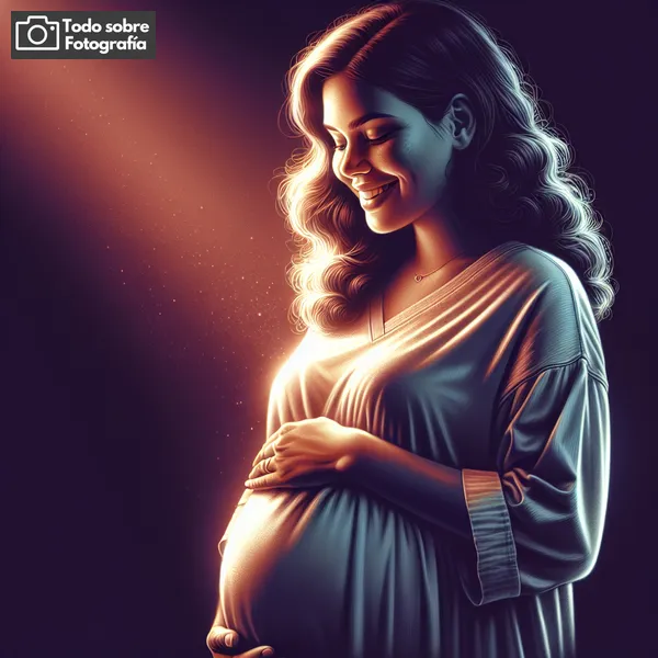 Imagen de una mujer embarazada sonriendo y acariciando su barriga