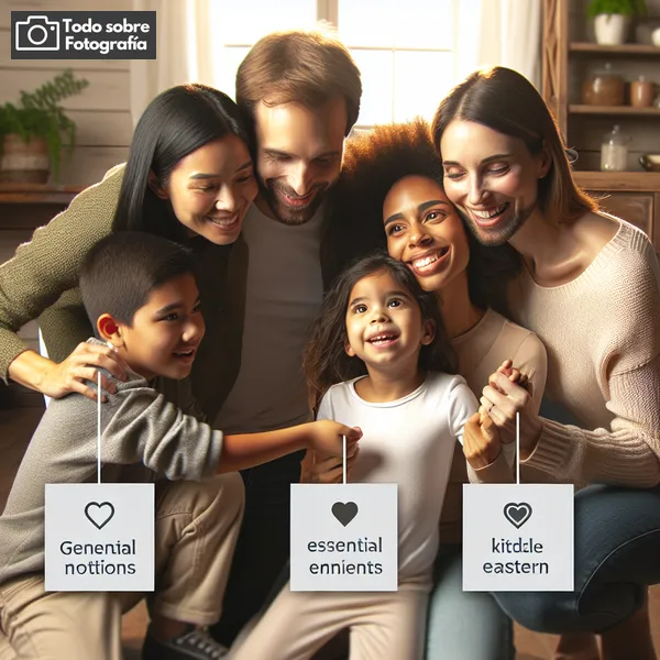 Una sugerencia de texto alternativo para la imagen podría ser: Captura momentos especiales en familia: descubre los conceptos esenciales de la fotografía familiar.