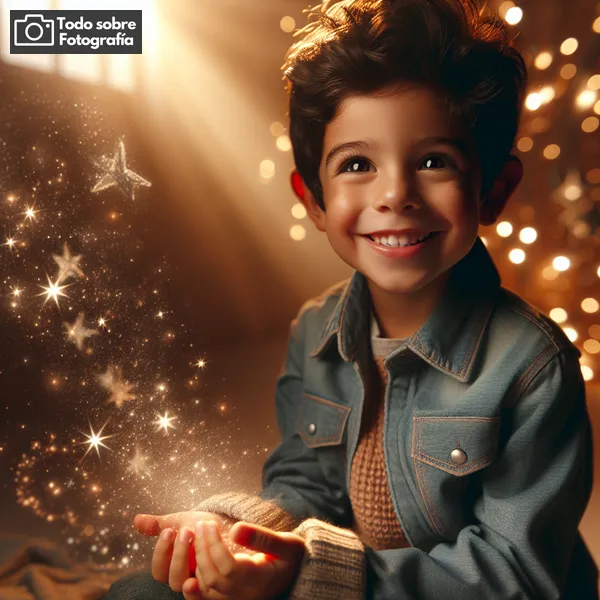 Foto de un niño sonriendo y jugando, capturando un momento lleno de magia y alegría en la fotografía infantil.