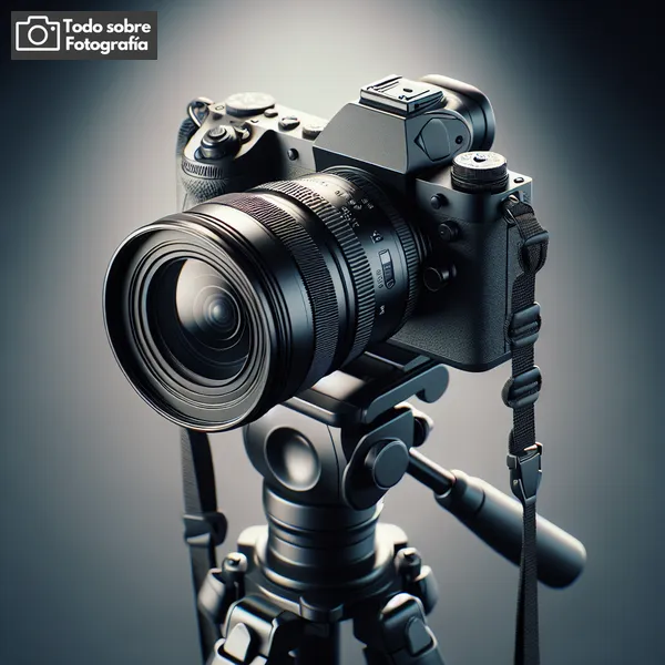 Imagen de una cámara fotográfica profesional sobre un trípode, lista para capturar imágenes de alta calidad, en el artículo 'Fotografía profesional: Guía completa de consejos'.