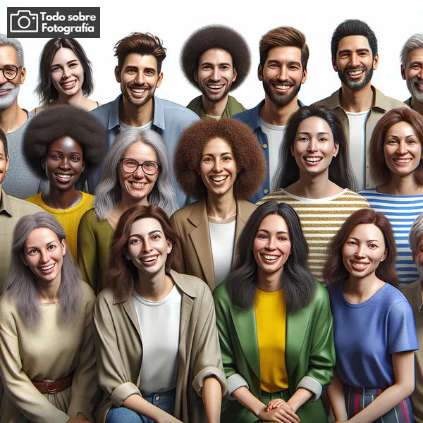 Imagen de un grupo de personas sonriendo y posando juntas en un evento social, representando la esencia y la importancia de la fotografía social.