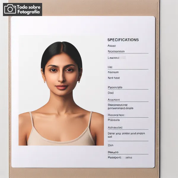 Imagen de una persona posando de frente con expresión neutra para una fotografía tamaño pasaporte, cumpliendo con los requisitos de fondo claro y sin accesorios. La imagen está en formato vertical y enfocada en la parte superior del cuerpo.